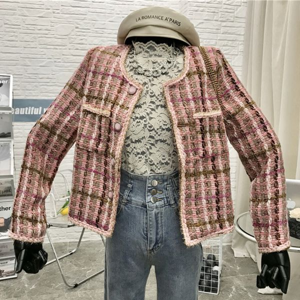 jackets vintage palid tweed jacket women o-neck long sleeve elegant woolen coat harajuku autumn winter outwear kobieta kurtka nqx9, Black;brown
jackets vintage palid tweed jacket women o-neck long sleeve elegant woolen coat harajuku autumn winter outwear kobieta kurtka nqx9, Black;brown