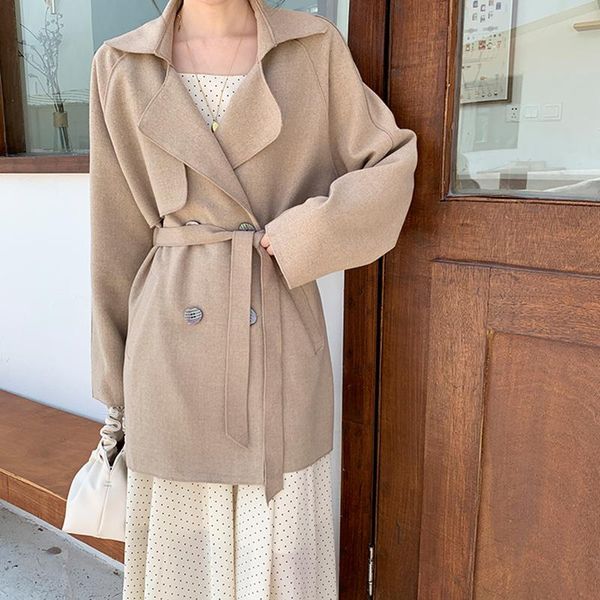 women's wool & blends 2021 autumn and winter casual korean fashion women coat jackets female loose plus size double-breasted with sashe, Black
women's wool & blends 2021 autumn and winter casual korean fashion women coat jackets female loose plus size double-breasted with sashe, Black