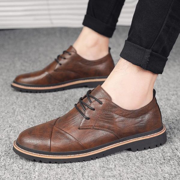 dress shoes brand men oxfords british style genuine leather business formal flats loafers 365, Black
dress shoes brand men oxfords british style genuine leather business formal flats loafers 365, Black