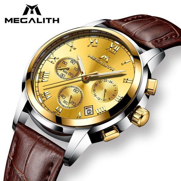 wristwatches megalith fashion casual watch for mens waterproof analogue date calendar watches gold leather luminous quartz wrist male, Slivery;brown
wristwatches megalith fashion casual watch for mens waterproof analogue date calendar watches gold leather luminous quartz wrist male, Slivery;brown