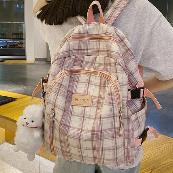 canvas plaid woman backpack female book school bag for teenage girls boys student women's casual travel rucksack
canvas plaid woman backpack female book school bag for teenage girls boys student women's casual travel rucksack