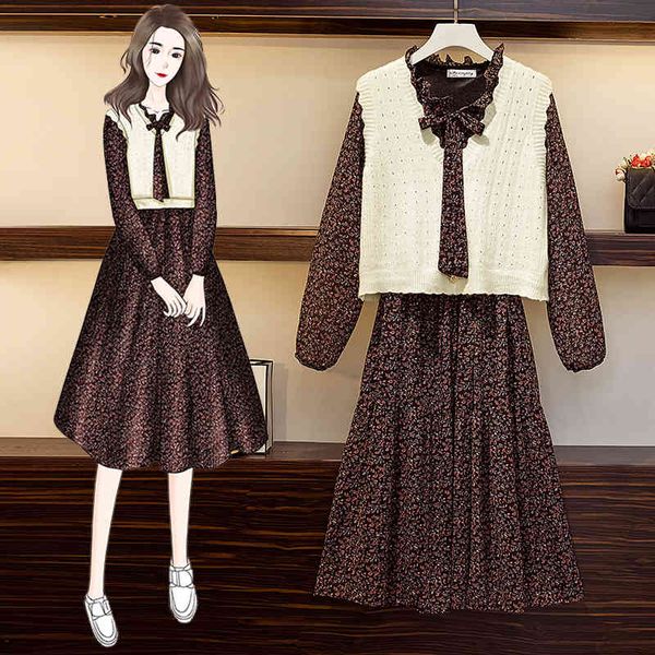 two piece dress ichoix autumn and winter arrival korean floral style dress in long sleeves solid women's waistcoat set of two parts 8v6, White
two piece dress ichoix autumn and winter arrival korean floral style dress in long sleeves solid women's waistcoat set of two parts 8v6, White