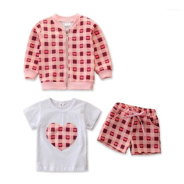 clothing sets children's children 2021 spring and autumn girl's three-piece plaid coat short sleeve shorts1, White
clothing sets children's children 2021 spring and autumn girl's three-piece plaid coat short sleeve shorts1, White