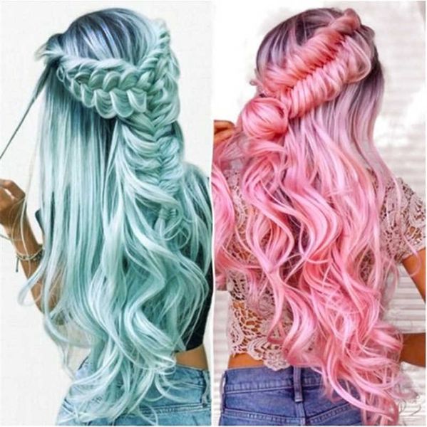 exaggerated color wig female harajuku dyed long hair black gradient green pink medium length curl set
exaggerated color wig female harajuku dyed long hair black gradient green pink medium length curl set