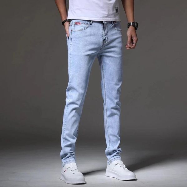 vintage style men pants jeans slim fit mid waist button design plus size classic skinny pencil pant men's, Blue
vintage style men pants jeans slim fit mid waist button design plus size classic skinny pencil pant men's, Blue