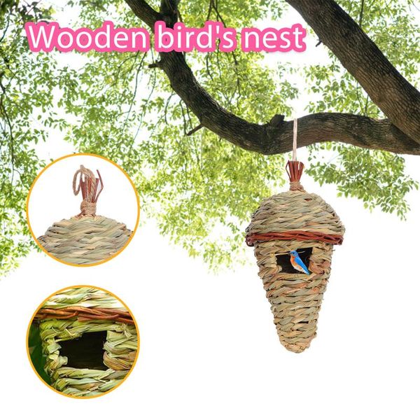 wooden bird house nesting box hanging nests home garden decoration cages