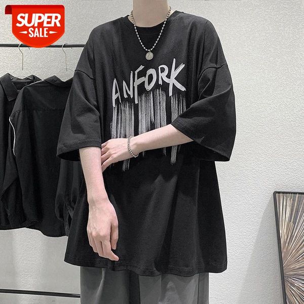 hong kong style t-shirt men's short-sleeved summer loose casual ins korean version of the trend hip-hop five-point sleeve clothes #wz3k, White;black
hong kong style t-shirt men's short-sleeved summer loose casual ins korean version of the trend hip-hop five-point sleeve clothes #wz3k, White;black