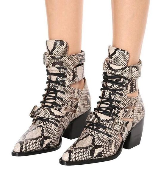 boots punk style snake skin print leather women ridding pointed toe stacked heels lace-up ankle python boot, Black
boots punk style snake skin print leather women ridding pointed toe stacked heels lace-up ankle python boot, Black