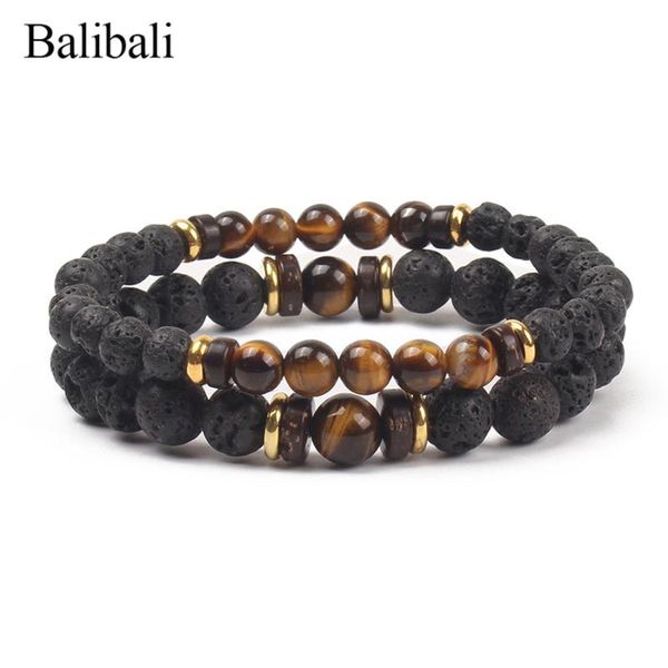 charm bracelets balibali lover's bracelet classic 8 mm black lava stone beads couples gifts meditation jewelry bileklik femme, Golden;silver
charm bracelets balibali lover's bracelet classic 8 mm black lava stone beads couples gifts meditation jewelry bileklik femme, Golden;silver