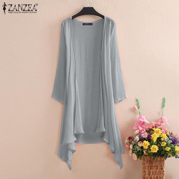plus size women's summer blouse cover up zanzea elegant solid cardigans casual long sleeve irregular beach kimono 5xl blouses & shirts, White
plus size women's summer blouse cover up zanzea elegant solid cardigans casual long sleeve irregular beach kimono 5xl blouses & shirts, White