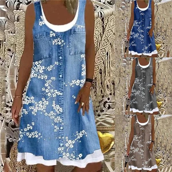 casual dresses plus size 2xl women dress fashion loose floral print o neck sleeveless street summer female, Black;gray
casual dresses plus size 2xl women dress fashion loose floral print o neck sleeveless street summer female, Black;gray