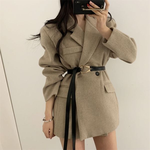 autumn winter women blazer office lady long sleeve blazers jacket female loose solid casual suit coat outwear with belt 210514, White;black
autumn winter women blazer office lady long sleeve blazers jacket female loose solid casual suit coat outwear with belt 210514, White;black