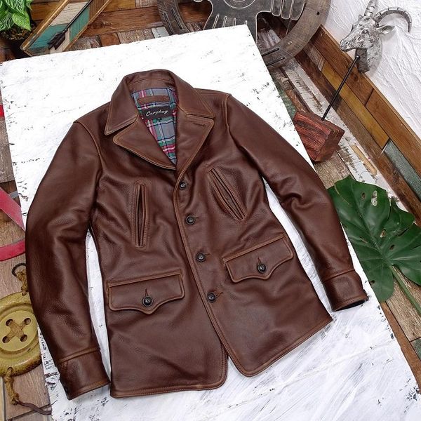 men's leather & faux yr.japanese vintage style thick genuine jacket.heavy horween 1.8mm cowhide coat.quality, Black
men's leather & faux yr.japanese vintage style thick genuine jacket.heavy horween 1.8mm cowhide coat.quality, Black