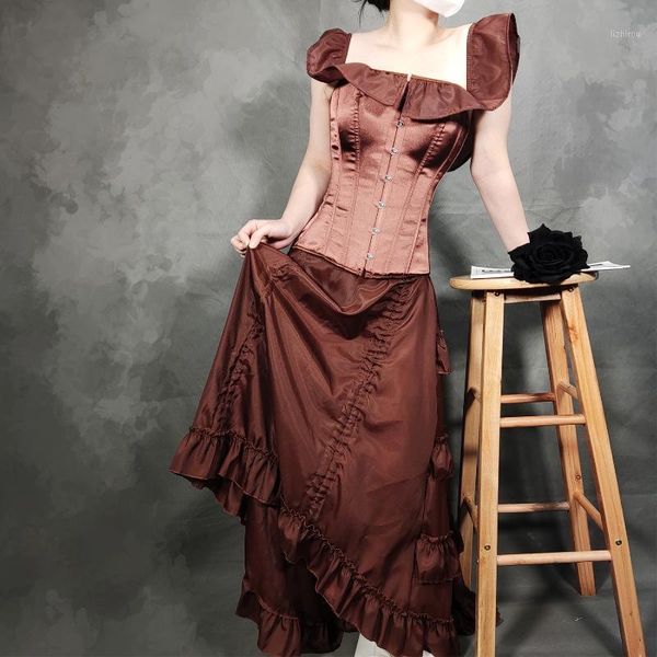 bustiers & corsets steampunk corset dress bustier gothic corselet women lace off shoulder satin party long dresses skirts set, Black;white
bustiers & corsets steampunk corset dress bustier gothic corselet women lace off shoulder satin party long dresses skirts set, Black;white