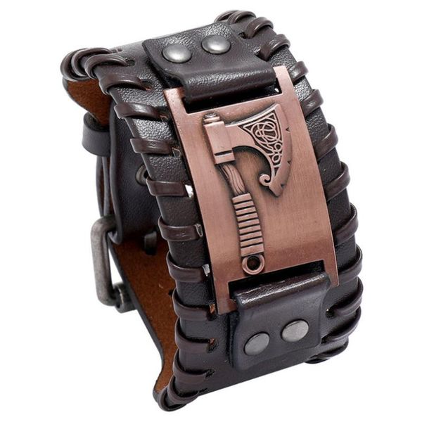 charm bracelets viking fashion punk axe wide leather bracelet cuff vintage retro wristbands bangle belt biker rider rock women men jewelry, Golden;silver
charm bracelets viking fashion punk axe wide leather bracelet cuff vintage retro wristbands bangle belt biker rider rock women men jewelry, Golden;silver