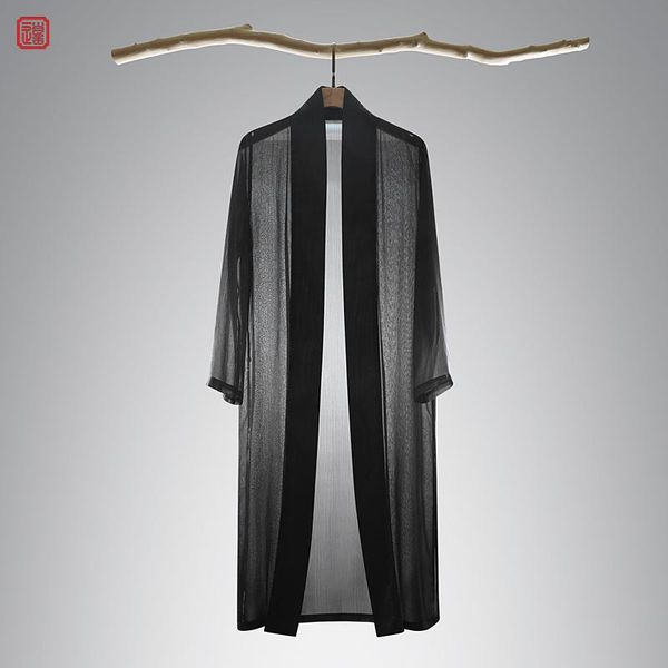 men's trench coats chinese style thin pure black breathable hanfu summer cloak tulle sun protection clothing and women's ultra-thi, Tan;black
men's trench coats chinese style thin pure black breathable hanfu summer cloak tulle sun protection clothing and women's ultra-thi, Tan;black