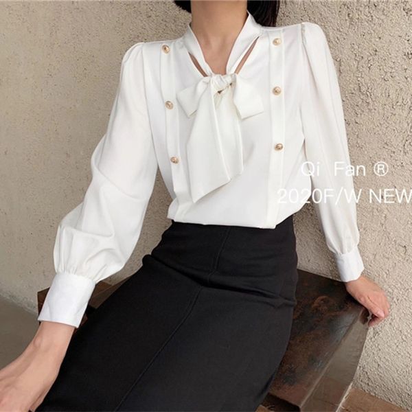 women's blouses & shirts korea women 2021 spring summer new fashion bow v-neck female solid color loose ladies long sleeve buttons, White
women's blouses & shirts korea women 2021 spring summer new fashion bow v-neck female solid color loose ladies long sleeve buttons, White