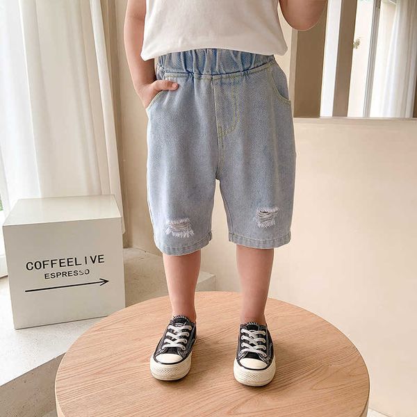 boys summer thin ripped knee-length denim pants children korean style casual loose shorts 210615, Black
boys summer thin ripped knee-length denim pants children korean style casual loose shorts 210615, Black