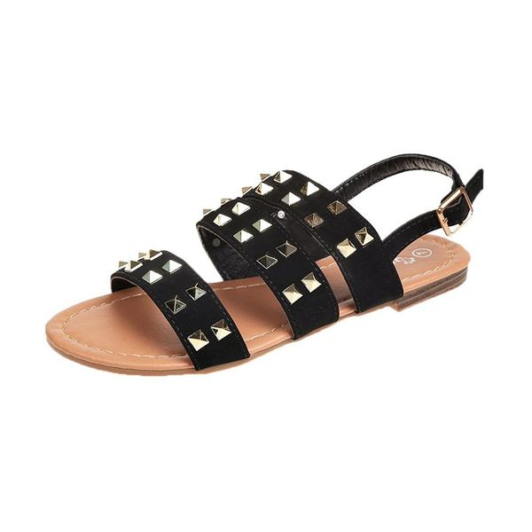 women sandals gladiator rivets peep toe buckle design roman ladies summer flats beach shoes mujer e932, Black
women sandals gladiator rivets peep toe buckle design roman ladies summer flats beach shoes mujer e932, Black