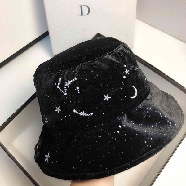 new stars in autumn winter, the same star sky fisherman's hat, fashionable signature and designer flannel embroidered basin hat, Blue;gray
new stars in autumn winter, the same star sky fisherman's hat, fashionable signature and designer flannel embroidered basin hat, Blue;gray