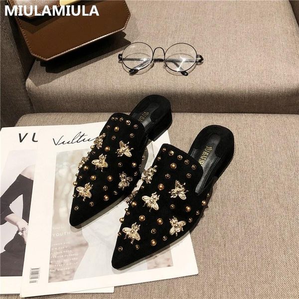 size 35-40 2021 autumn fashion rivet bee decoration women slippers brand design socofy shoe slip on loafers mules flip flops, Black
size 35-40 2021 autumn fashion rivet bee decoration women slippers brand design socofy shoe slip on loafers mules flip flops, Black