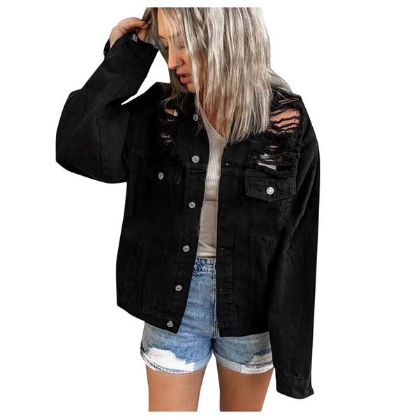 women's jackets sagace women denim jacket designer long sleeve hollow out hole single row button outcoat pockets jean outwear, Black;brown
women's jackets sagace women denim jacket designer long sleeve hollow out hole single row button outcoat pockets jean outwear, Black;brown