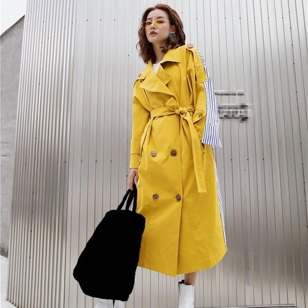 women's trench coats autumn women striped patchwork coat fashion belt long windbreaker sleeve casual overcoat, Tan;black
women's trench coats autumn women striped patchwork coat fashion belt long windbreaker sleeve casual overcoat, Tan;black