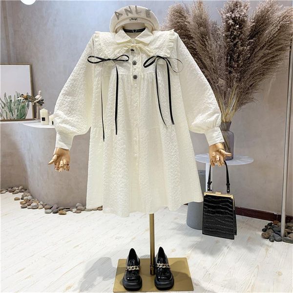 casual dresses women's clothing 2021 autumn bowknot doll collar mid-length loose puffy dress french retro shirt, Black;gray
casual dresses women's clothing 2021 autumn bowknot doll collar mid-length loose puffy dress french retro shirt, Black;gray