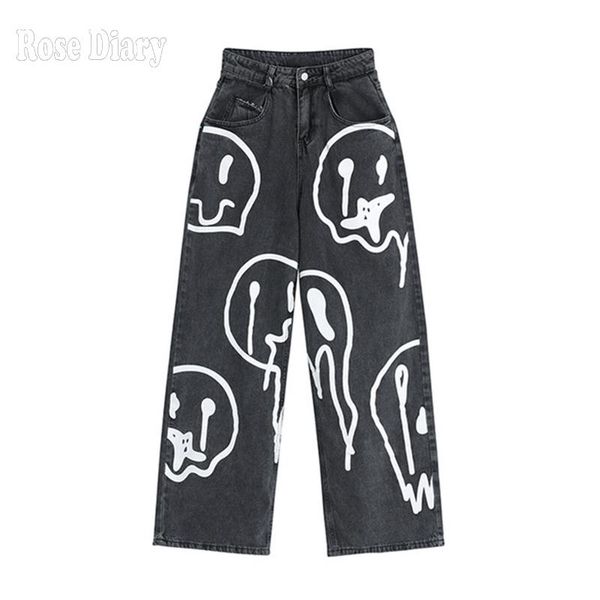 women's jeans rosediary autumn fashion ins street hip-hop printing wash loose casual denim wide leg pants tide woman long trousers, Blue
women's jeans rosediary autumn fashion ins street hip-hop printing wash loose casual denim wide leg pants tide woman long trousers, Blue