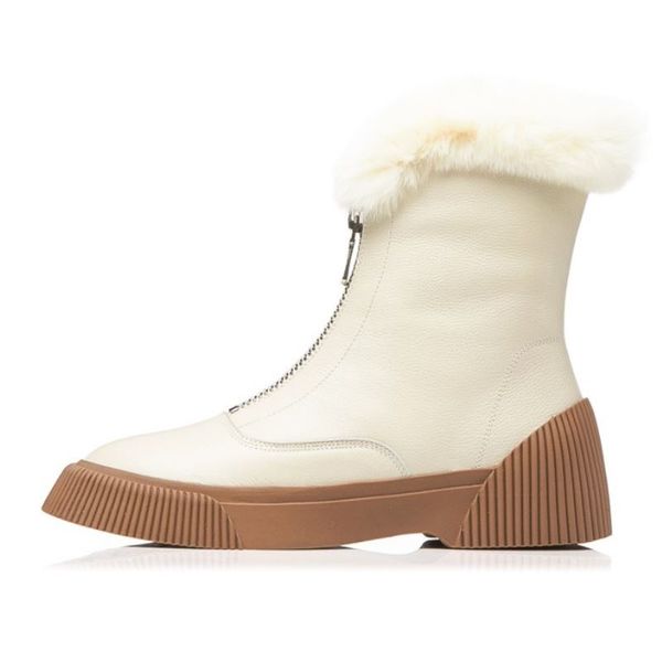 real leather women ankle boots plush fur front zipper flats shoes warm winter boots women daily footwear size 34-39, Black 
real leather women ankle boots plush fur front zipper flats shoes warm winter boots women daily footwear size 34-39, Black