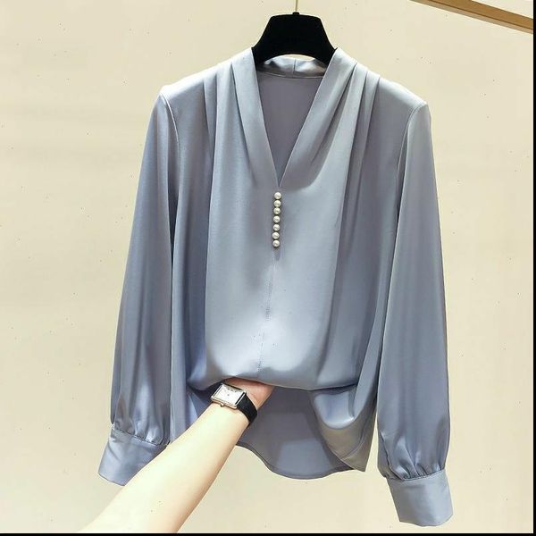 spring autumn style chiffon rivet womens blouses beads long sleeve solid color korean elegant dd9057, White
spring autumn style chiffon rivet womens blouses beads long sleeve solid color korean elegant dd9057, White
