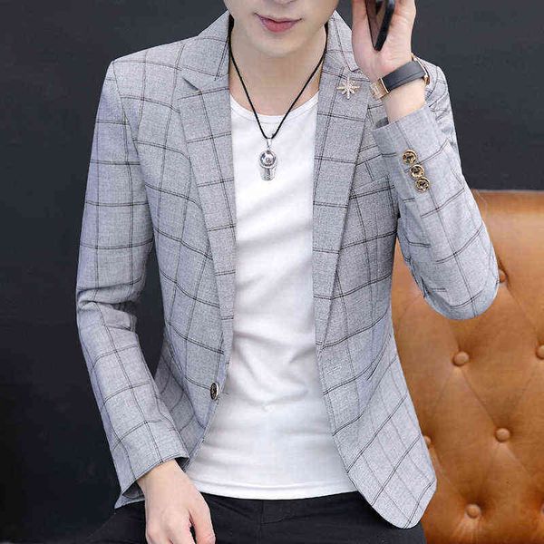 luxury men's suits blazers 2021 spring and autumn casual trend handsome small suit korean slim single men's plaid coat, White;black
luxury men's suits blazers 2021 spring and autumn casual trend handsome small suit korean slim single men's plaid coat, White;black