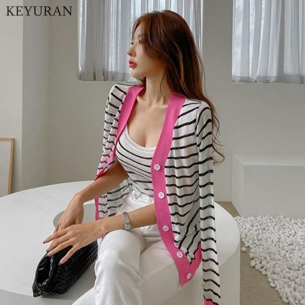 women's knits & tees korean summer striped knitted cardigan with vest women v-neck long sleeve ice silk sweater suit sun protection clo, White
women's knits & tees korean summer striped knitted cardigan with vest women v-neck long sleeve ice silk sweater suit sun protection clo, White