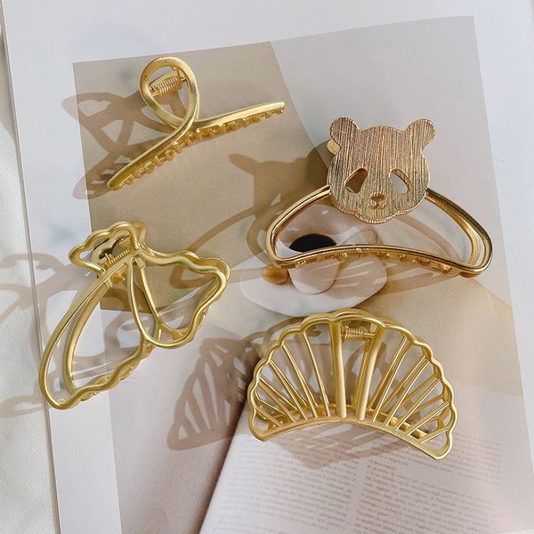 barrettes hairpin korean ins net red metal grab clip hollow dumb gold medium hair after bath matte shark ornament, Golden;silver
barrettes hairpin korean ins net red metal grab clip hollow dumb gold medium hair after bath matte shark ornament, Golden;silver