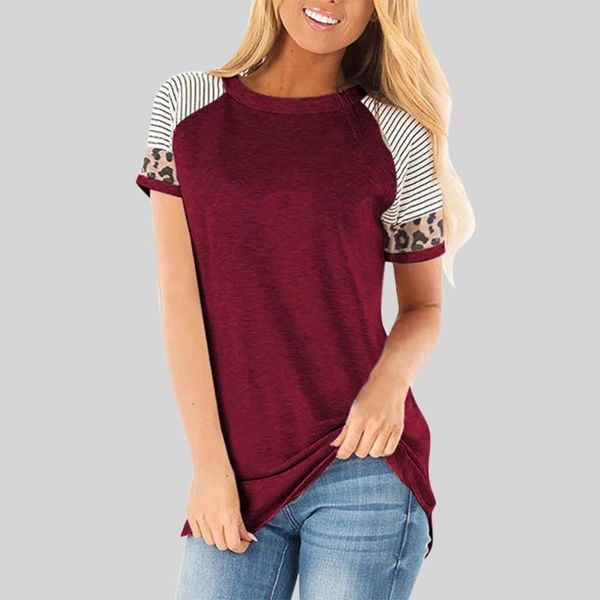 women's t-shirt 2021 female t shirt women casual loose comfy leopard stripe short sleeve tunics summer o neck multiple styles, White
women's t-shirt 2021 female t shirt women casual loose comfy leopard stripe short sleeve tunics summer o neck multiple styles, White
