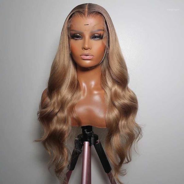 glueless body wavy blonde ash brown colored 13*4 lace front wig synthetic wigs high temperature resistance with baby hair1, Black
glueless body wavy blonde ash brown colored 13*4 lace front wig synthetic wigs high temperature resistance with baby hair1, Black