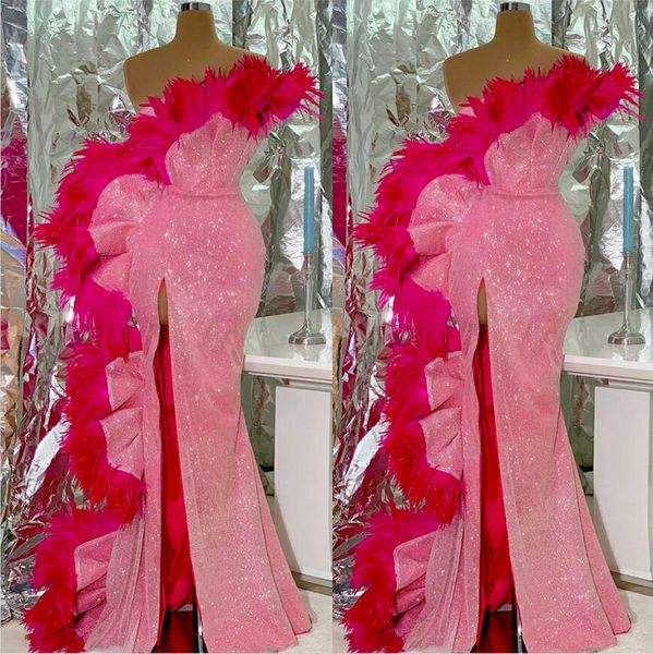 glitter mermaid prom dresses unique designers feather evening gowns side split party club wear robe de soiree, Black
glitter mermaid prom dresses unique designers feather evening gowns side split party club wear robe de soiree, Black
