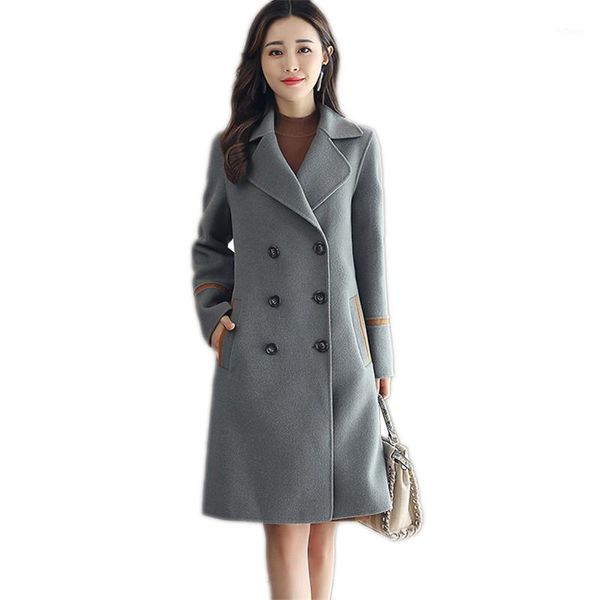 women's wool & blends autumn women outerwear 2021 medium long double-breasted female woolen coat high-quality large size ladies cw436, Black
women's wool & blends autumn women outerwear 2021 medium long double-breasted female woolen coat high-quality large size ladies cw436, Black