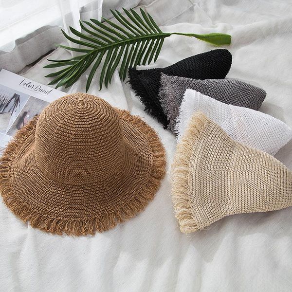 brand women summer hats sun beach panama straw hat wide brim folded outdoor caps leisure holiday raffia cap visors, Blue;gray
brand women summer hats sun beach panama straw hat wide brim folded outdoor caps leisure holiday raffia cap visors, Blue;gray