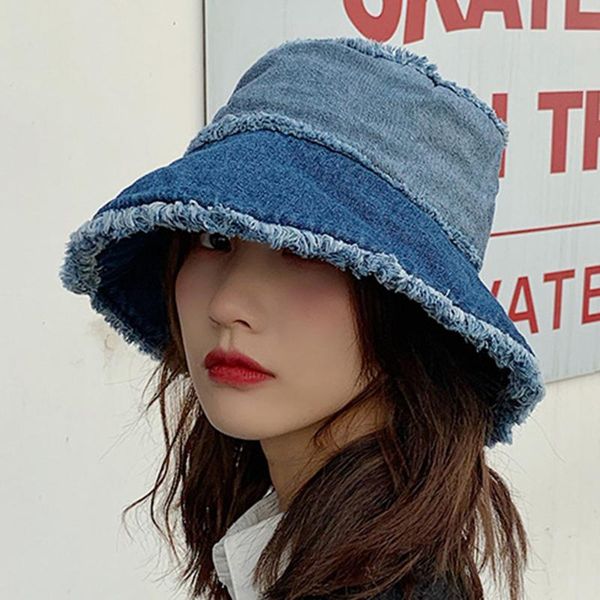 wide brim hats korean style washed denim bucket hat women spring summer panama fisherman cap flat basin street trend hip hop sun, Blue;gray
wide brim hats korean style washed denim bucket hat women spring summer panama fisherman cap flat basin street trend hip hop sun, Blue;gray
