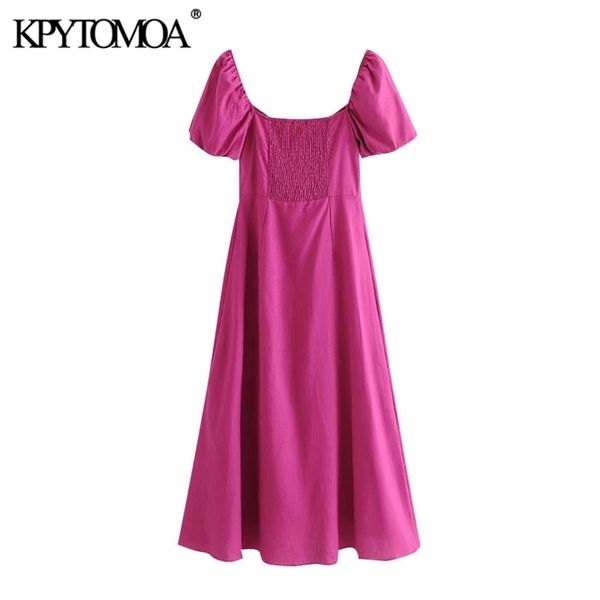 kpytomoa women 2021 chic fashion with buttons linen midi dress vintage v neck puff sleeve back elastic female dresses vestidos, Black;gray
kpytomoa women 2021 chic fashion with buttons linen midi dress vintage v neck puff sleeve back elastic female dresses vestidos, Black;gray