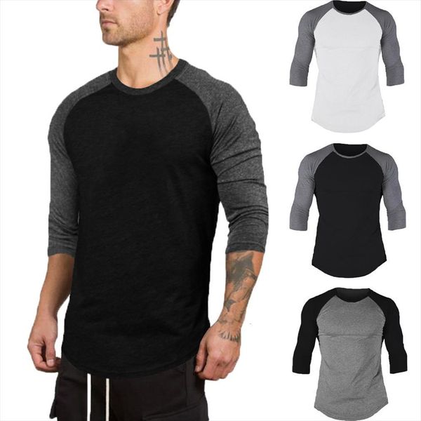 patchwork summer casual 3 4 men t shirts sleeve raglan triblend tee jersey gym fitness wear, White;black
patchwork summer casual 3 4 men t shirts sleeve raglan triblend tee jersey gym fitness wear, White;black