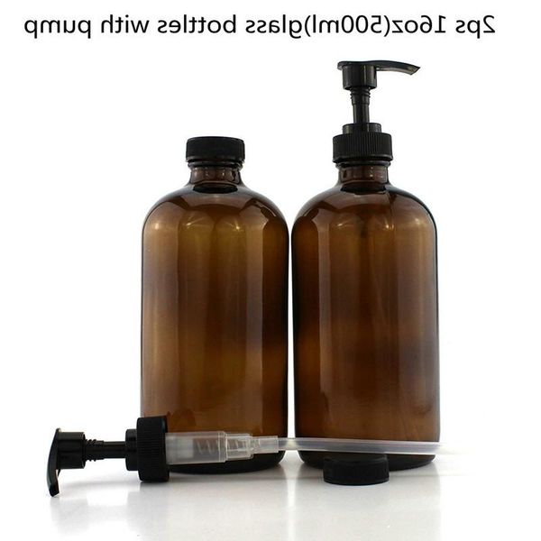 storage bottles & jars 16-ounce amber glass w/pump dispensers (2-pack); refillable lotion liquid soap pump brown bpa-plastic
storage bottles & jars 16-ounce amber glass w/pump dispensers (2-pack); refillable lotion liquid soap pump brown bpa-plastic