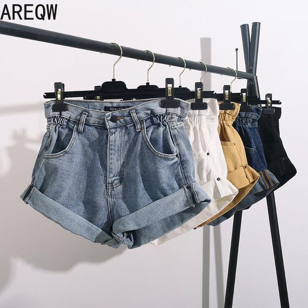 women's shorts 2021 spring summer feminino high waist vinatge jeans, White;black
women's shorts 2021 spring summer feminino high waist vinatge jeans, White;black