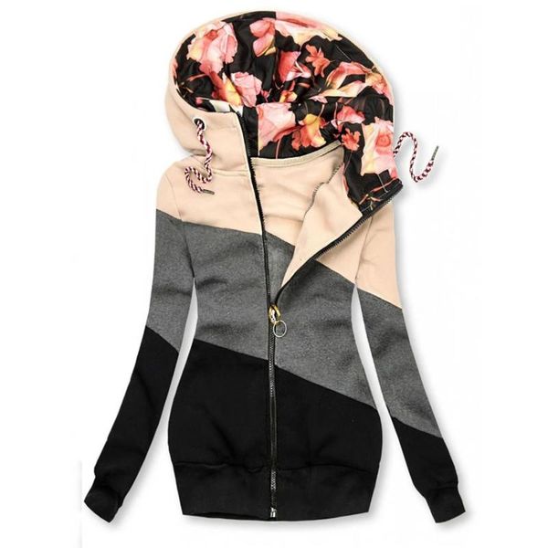 women's jackets solid coat stitching drawstring hooded slim fashion jacket outwear floral print zipper patchwork vestido de mujer, Black;brown
women's jackets solid coat stitching drawstring hooded slim fashion jacket outwear floral print zipper patchwork vestido de mujer, Black;brown