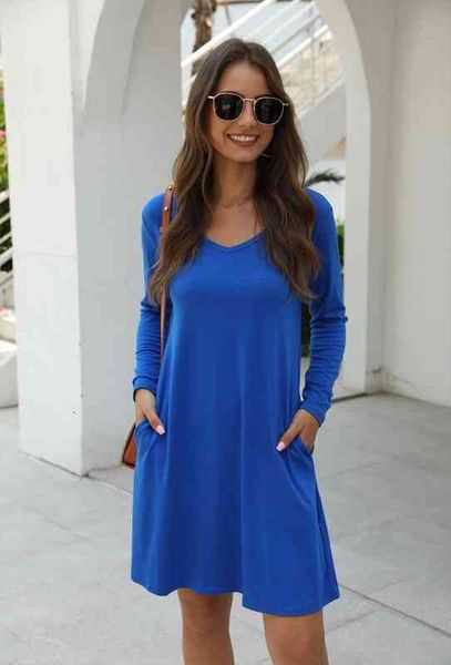 selling spring and summer casual womens dresses loose solid color v neck pocket long sleeved pajama dress, Black;gray
selling spring and summer casual womens dresses loose solid color v neck pocket long sleeved pajama dress, Black;gray