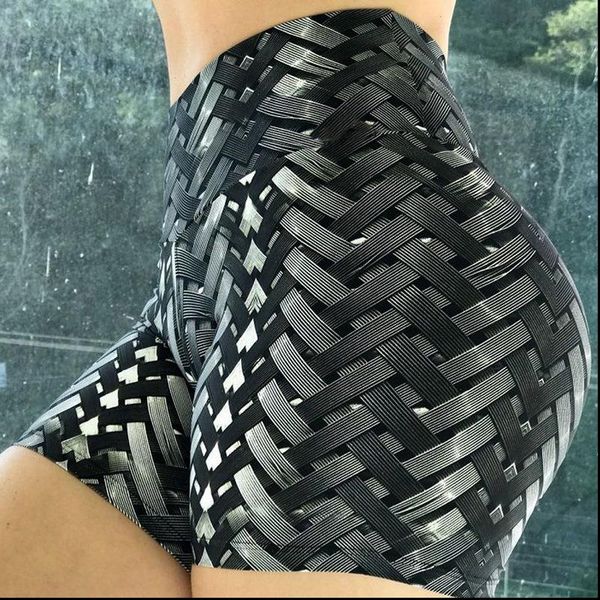 womens shorts high waist weave print women gym sporting for biker 3d digital short leggings, White;black
womens shorts high waist weave print women gym sporting for biker 3d digital short leggings, White;black