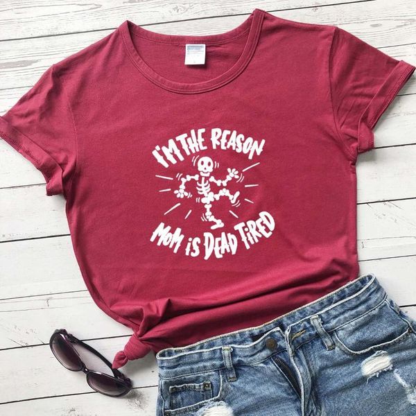 women's t-shirt i am the reason mom is dead tried t shirt skull women fashion mother days gift vintage gothic street style tees party a, White
women's t-shirt i am the reason mom is dead tried t shirt skull women fashion mother days gift vintage gothic street style tees party a, White