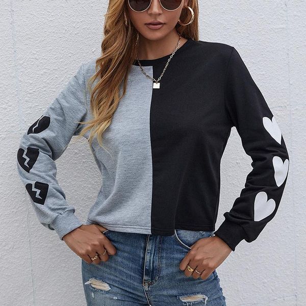 women's hoodies & sweatshirts femotwin women elegant long sleeve blouse shirts casual ladies o-neck love pullovers 2021 autumn patchwo, Black
women's hoodies & sweatshirts femotwin women elegant long sleeve blouse shirts casual ladies o-neck love pullovers 2021 autumn patchwo, Black