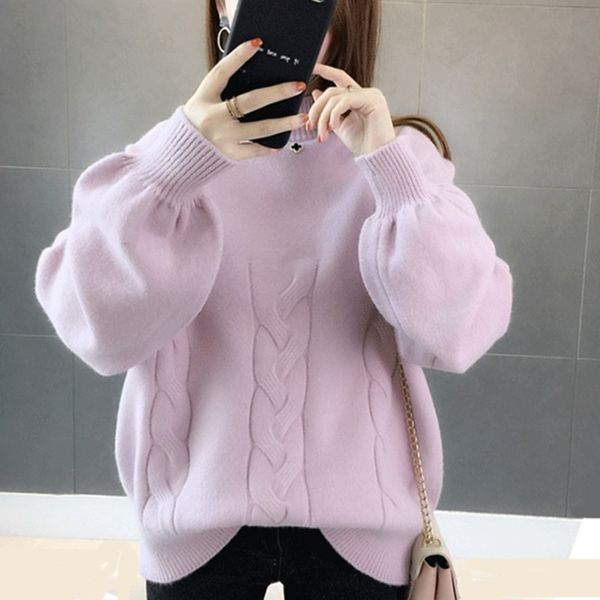 women pullovers sweater solid turtleneck lantern sleeve knitted soft autumn winter casual loose female coat 210524, White;black
women pullovers sweater solid turtleneck lantern sleeve knitted soft autumn winter casual loose female coat 210524, White;black